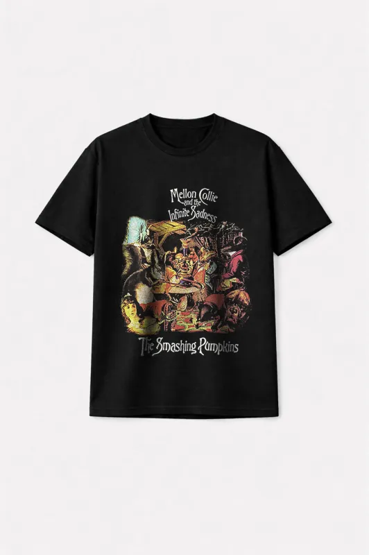 The Smashing Pumpkins Mellon Collie Animals Premium Carbon Finish T Shirt made by Paradiso Clothing