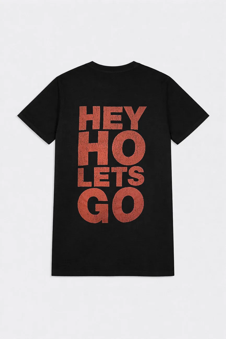 Ramones Hey Ho Red Block Text Premium Carbon Finish T Shirt sold by Paradiso Clothing product image thumbnail 2