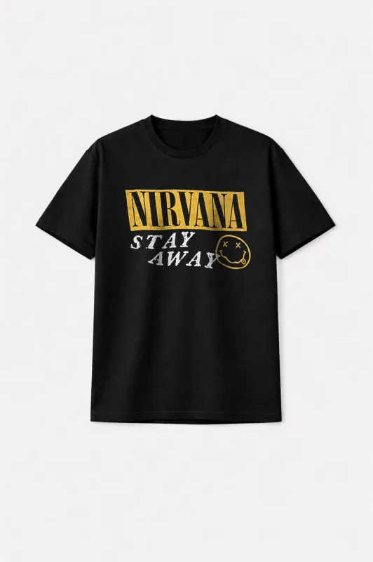 Nirvana Stay Away Premium Carbon Finish T Shirt sold by Paradiso Clothing