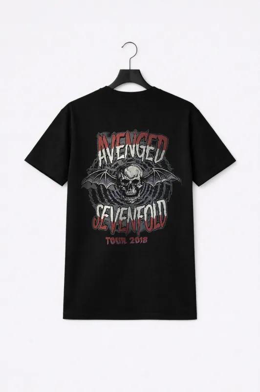 Avenged Sevenfold Tour 2018 Premium Carbon Finish T Shirt sold by Paradiso Clothing