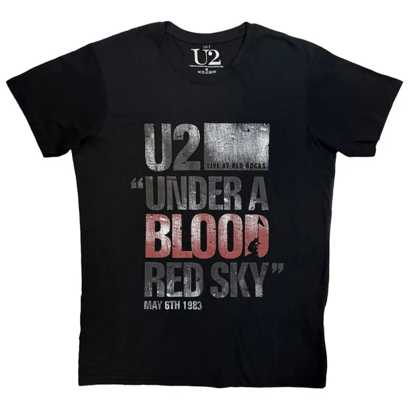 U2 Under A Blood Red Sky Live Premium Carbon Finish T Shirt made by Paradiso Clothing