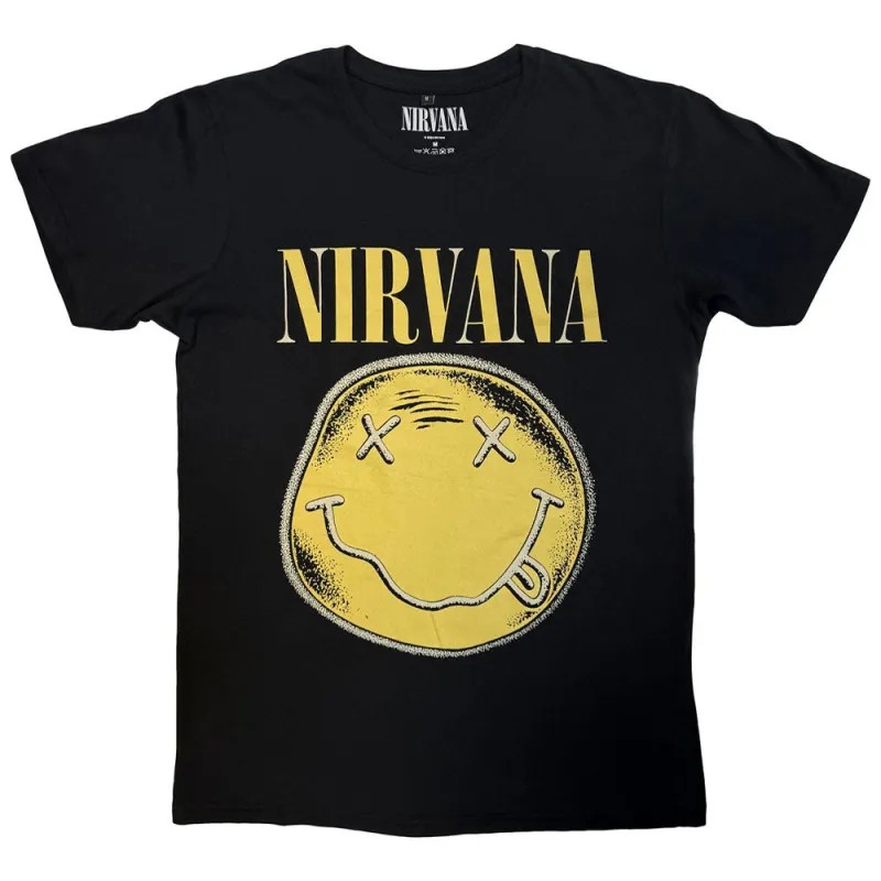 Nirvana Grunge Face Infill Distressed Premium Carbon Finish T Shirt sold by Paradiso Clothing