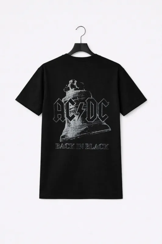 AC/DC Back In Black Bell Premium Carbon Finish T Shirt made by AC/DC