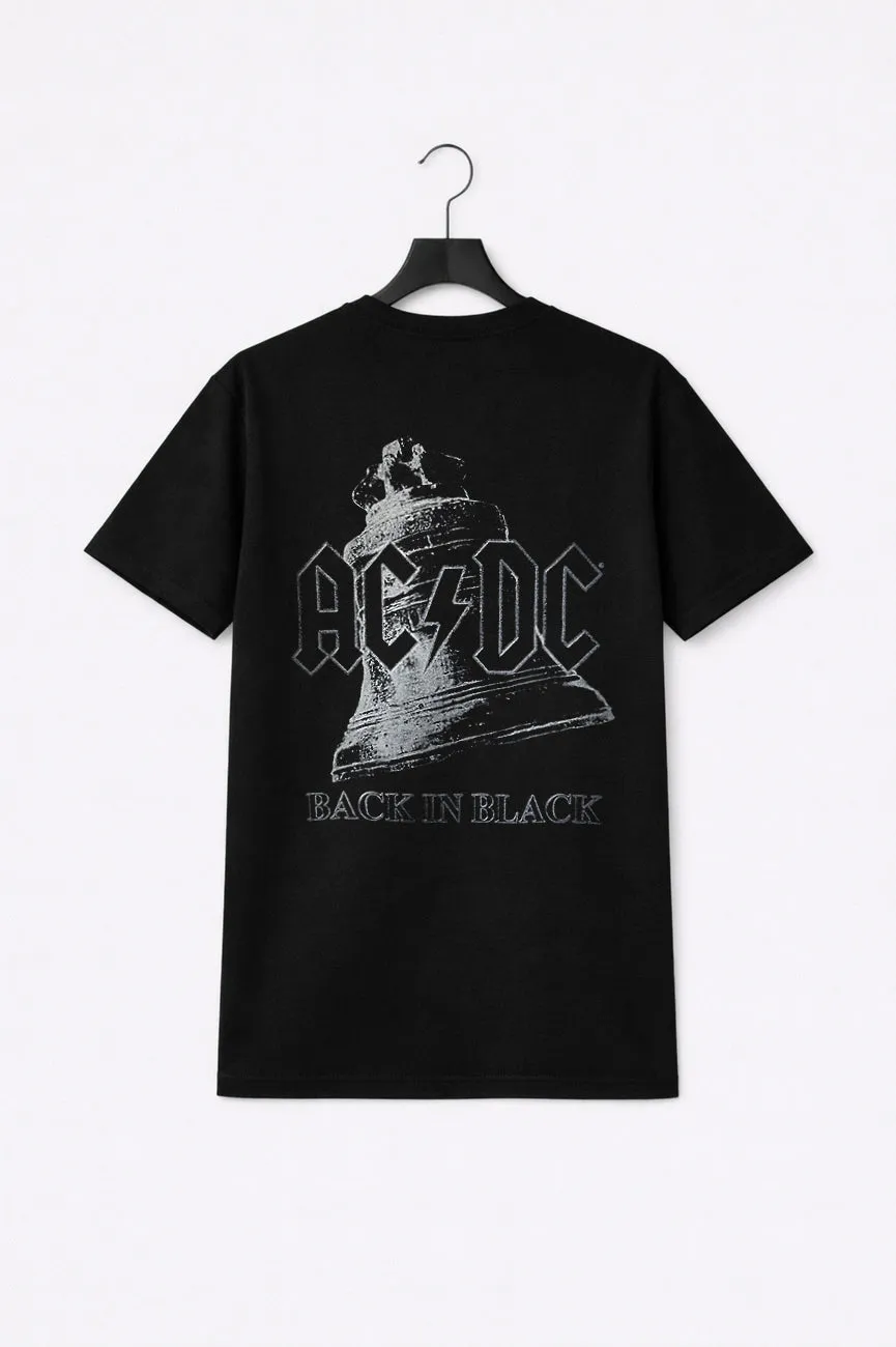 AC/DC Back In Black Bell Premium Carbon Finish T Shirt sold by Paradiso Clothing