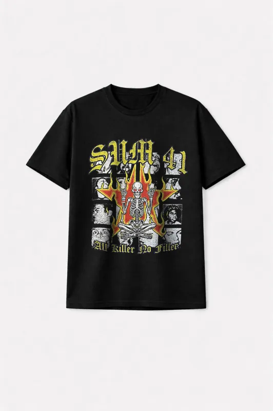 Sum 41 All Killer No Filler Tracklist Premium Carbon Finish T Shirt made by Paradiso Clothing