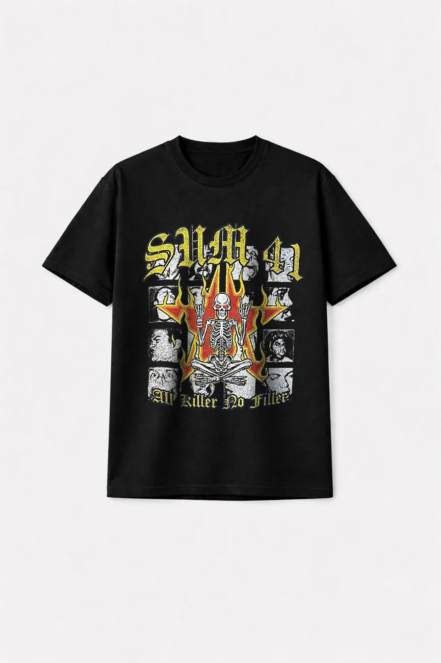 Sum 41 All Killer No Filler Tracklist Premium Carbon Finish T Shirt sold by Paradiso Clothing