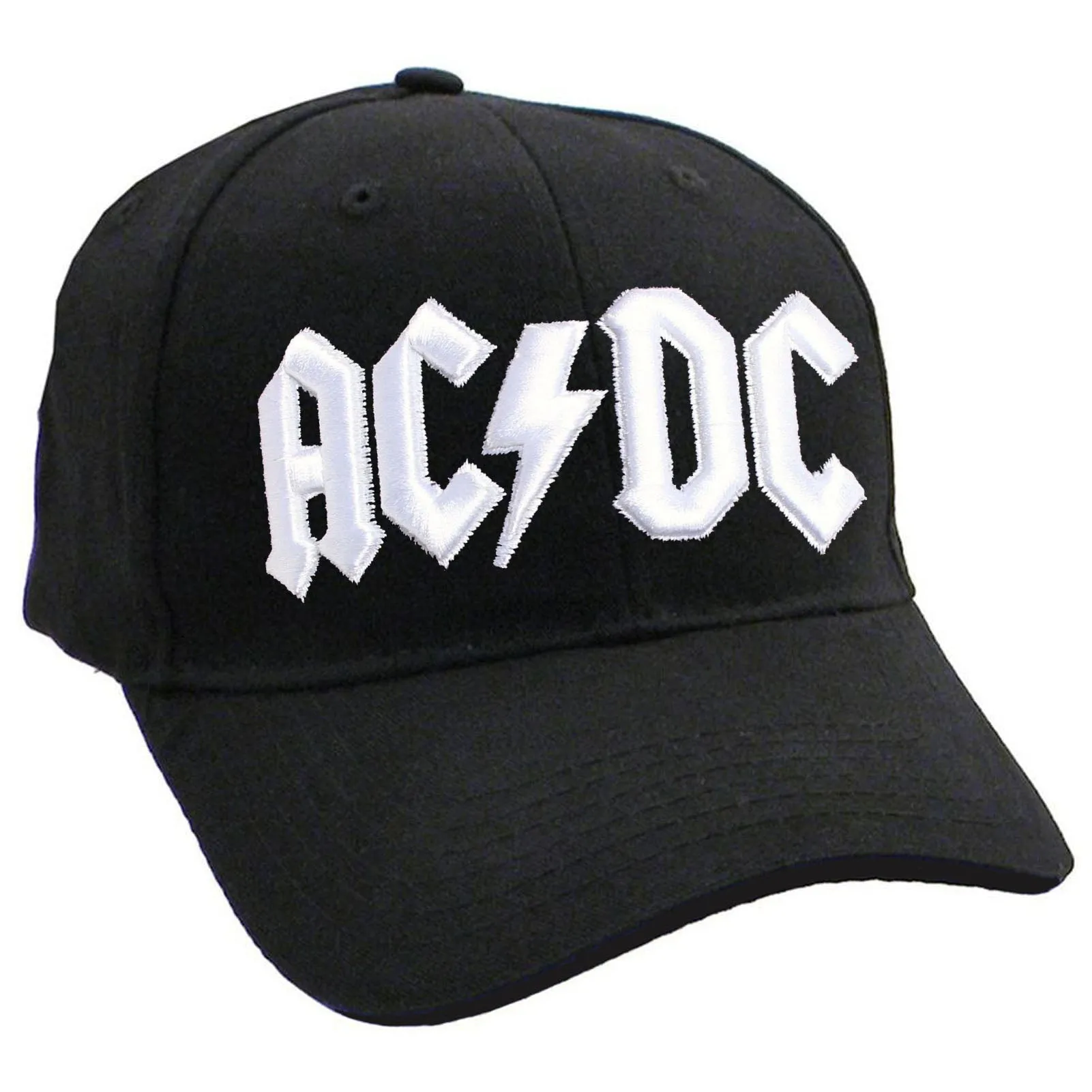 AC/DC Classic White band Logo strapback Baseball Cap sold by Paradiso Clothing