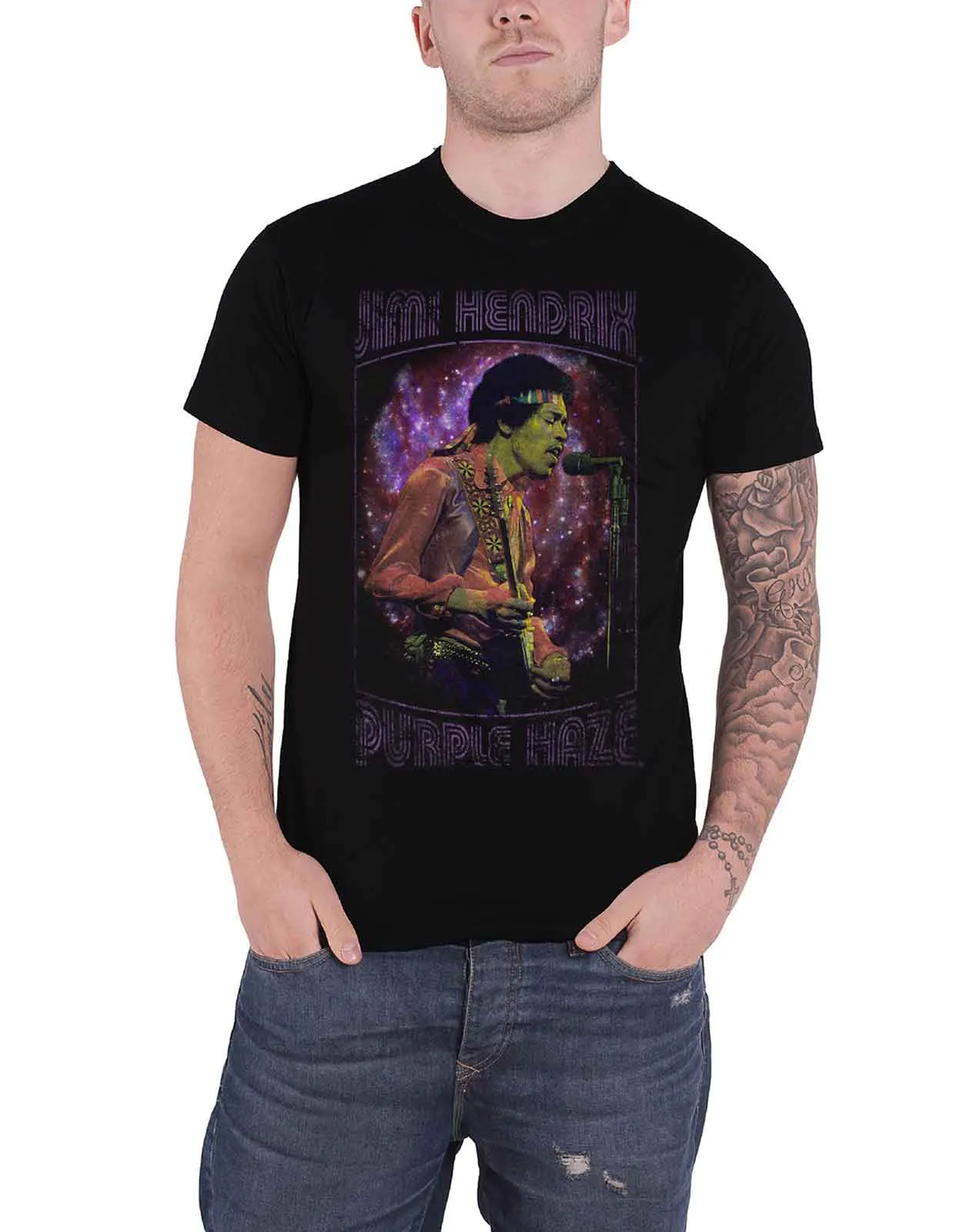 Jimi Hendrix Purple Haze Frame T Shirt sold by Paradiso Clothing