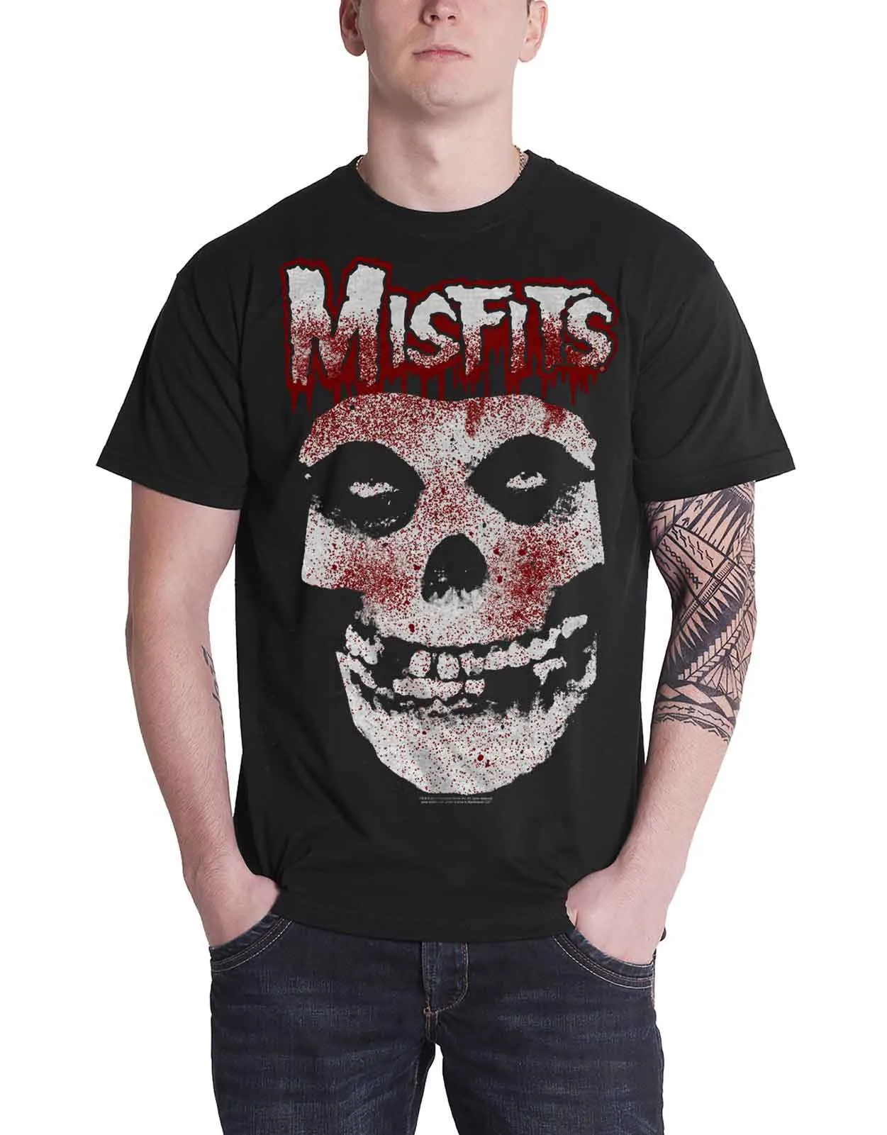 Misfits Blood Drip Jarek Skull T Shirt sold by Paradiso Clothing