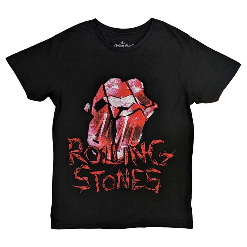 The Rolling Stones Hackney Diamonds Cracked Glass Tongue T Shirt sold by Paradiso Clothing