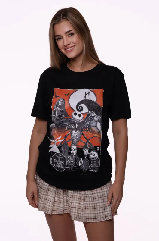 Nightmare Before Christmas Embellished Orange Moon T Shirt sold by Paradiso Clothing