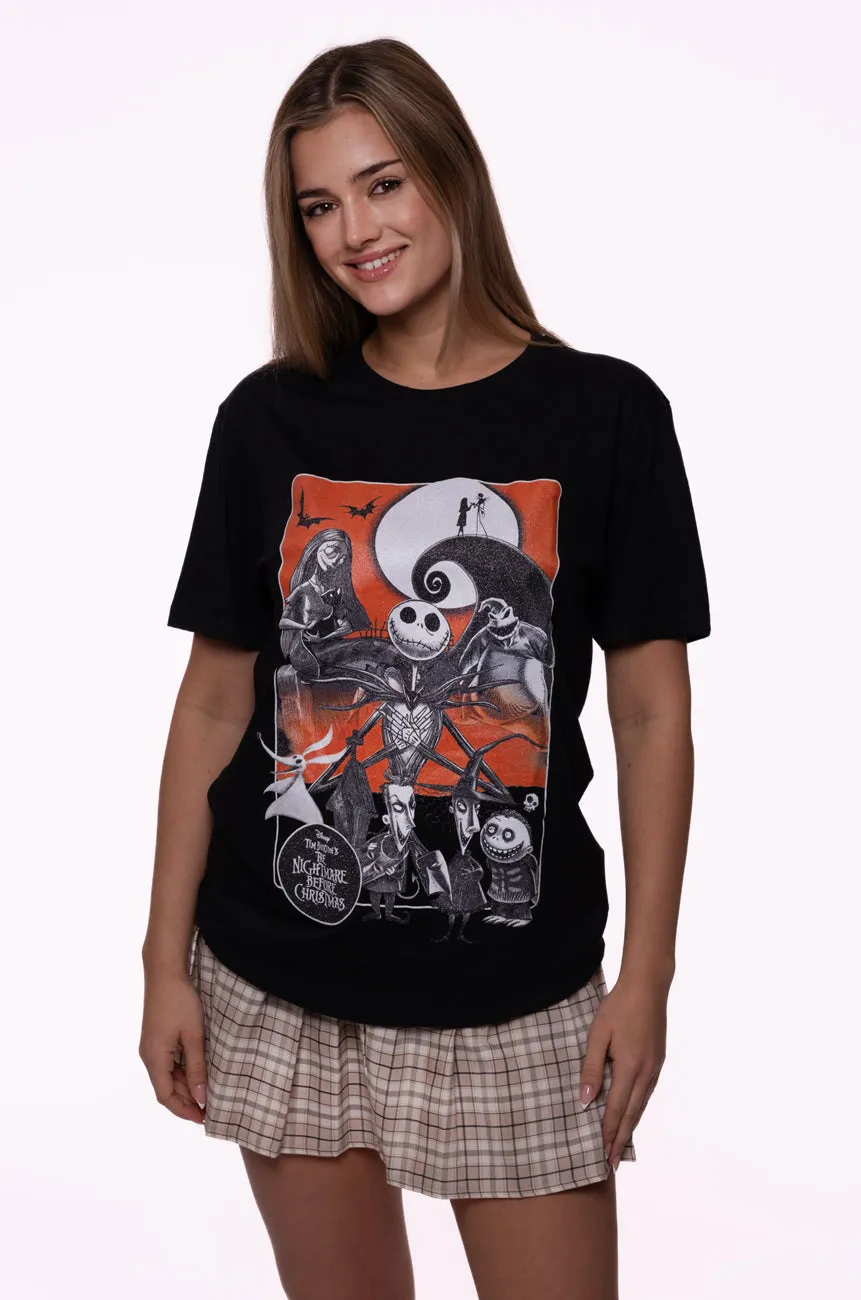 Nightmare Before Christmas Embellished Orange Moon T Shirt sold by Paradiso Clothing