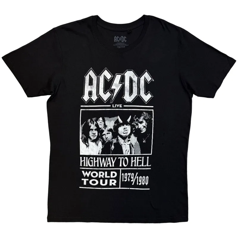 AC/DC Unisex T-Shirt: Highway to Hell World Tour 1979/1980 (Black) made by AC/DC
