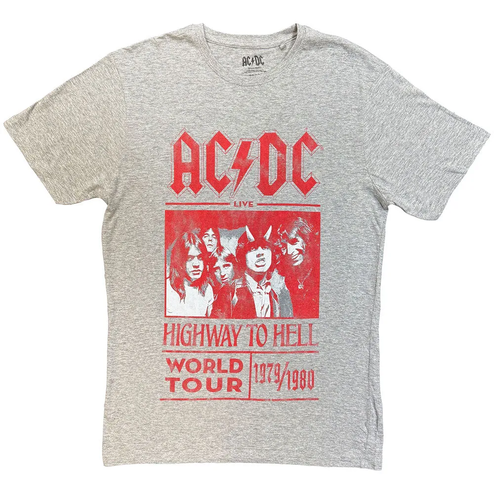 AC/DC Unisex T-Shirt: Highway to Hell World Tour 1979/1980 (Grey) sold by Paradiso Clothing