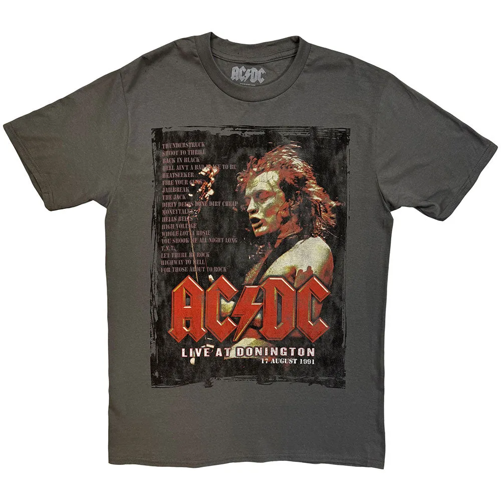 AC/DC Unisex T-Shirt: Donington Set (Charcoal Grey) sold by Paradiso Clothing