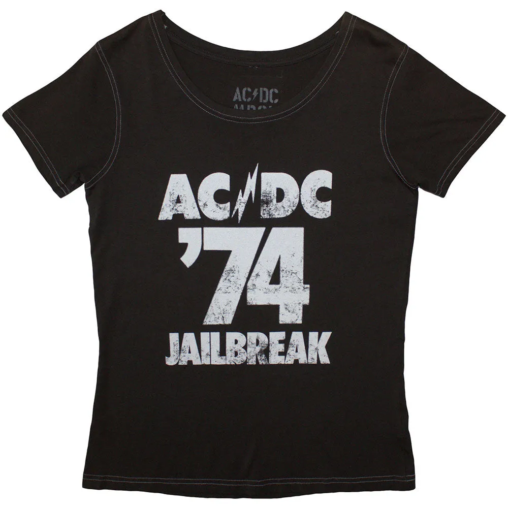 AC/DC Ladies T-Shirt: 74 Jailbreak (Grey) (Back Print & Ex-Tour) sold by Paradiso Clothing product image thumbnail 2