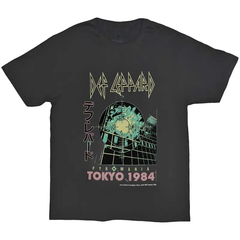 Def Leppard Unisex T-Shirt: Tokyo (Charcoal Grey) made by Def Leppard