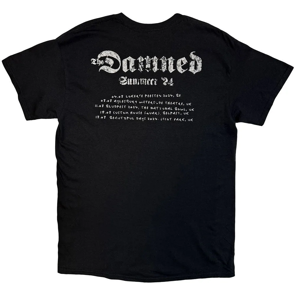 The Damned Distressed Logo EU Tour Summer 24 T Shirt sold by Paradiso Clothing