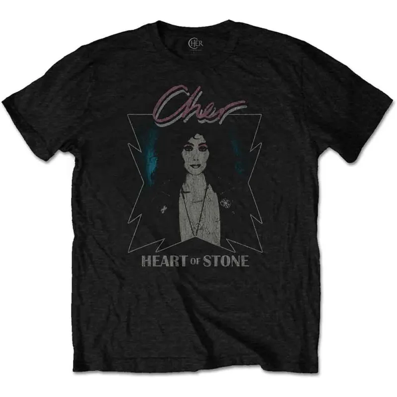 Cher Unisex T-Shirt: Heart of Stone (Black) made by Paradiso Clothing