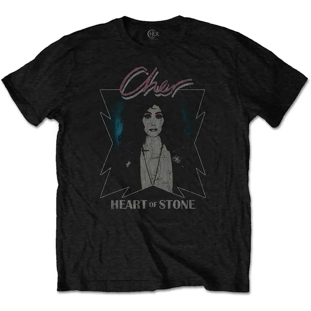 Cher Unisex T-Shirt: Heart of Stone (Black) sold by Paradiso Clothing