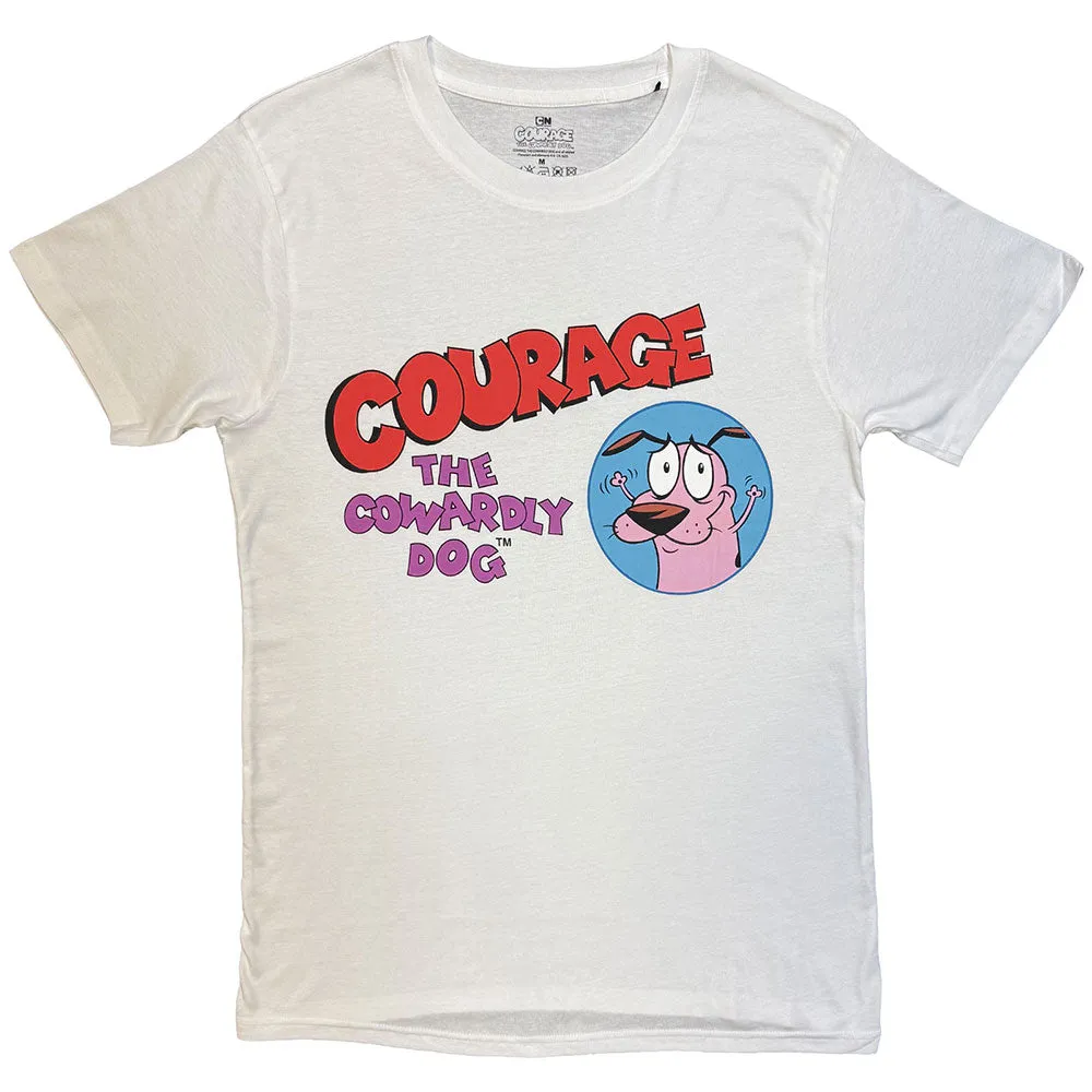 Courage The Cowardly Dog Unisex T-Shirt: Logo (White) sold by Paradiso Clothing
