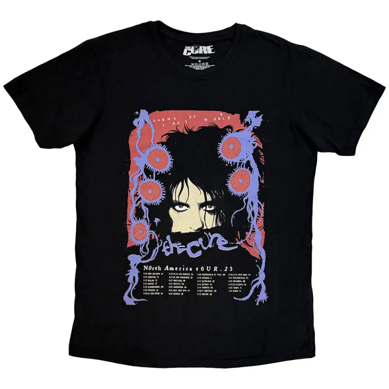 The Cure Unisex Premium Carbon T-Shirt: North American Tour '23 Poster (Black) made by Paradiso Clothing