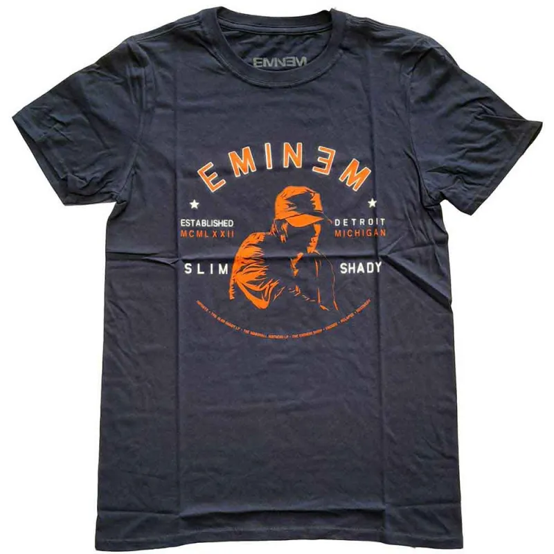 Eminem Unisex T-Shirt: Detroit Portrait (Navy Blue) made by Paradiso Clothing