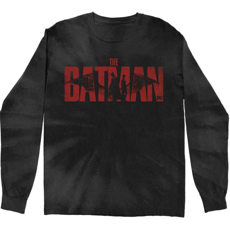 DC Comics Unisex Long Sleeve T-Shirt: The Batman Logo (Black) (Wash Collection) made by Batman