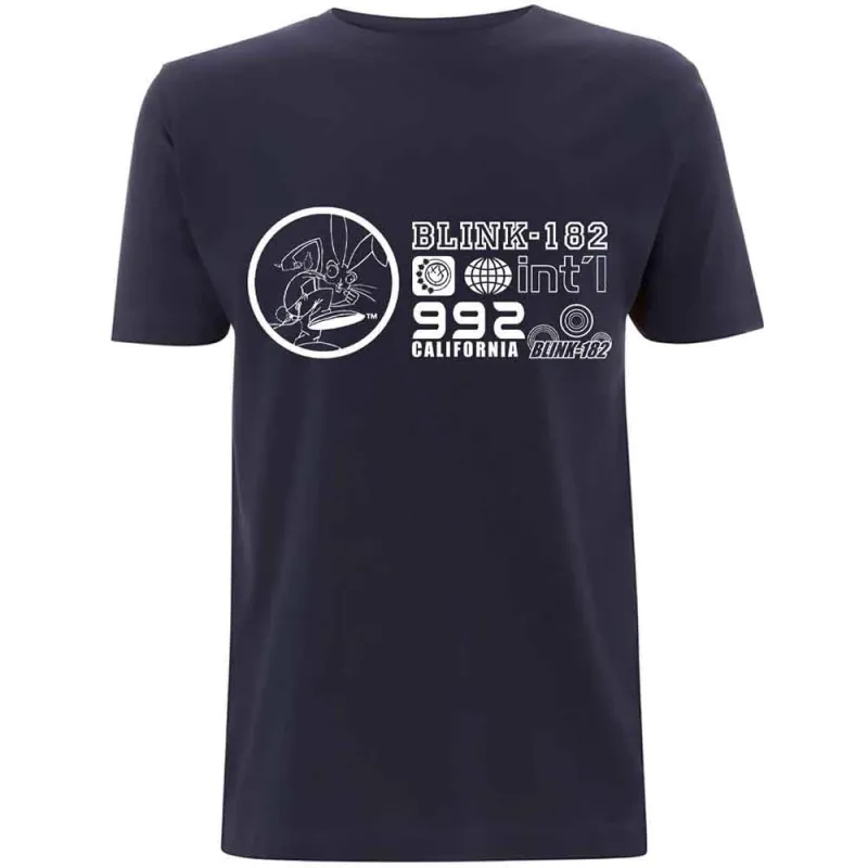 Blink-182 Unisex T-Shirt: International (Navy Blue) made by Paradiso Clothing