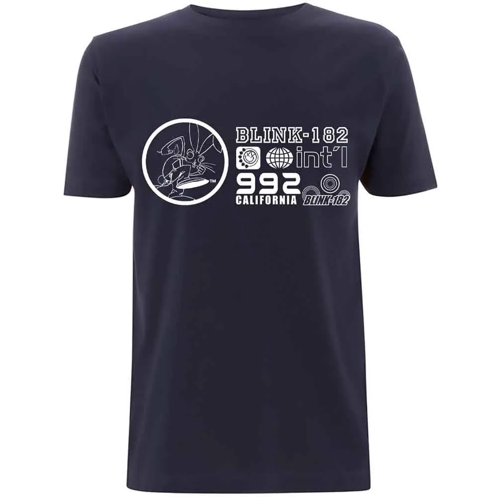 Blink-182 Unisex T-Shirt: International (Navy Blue) sold by Paradiso Clothing