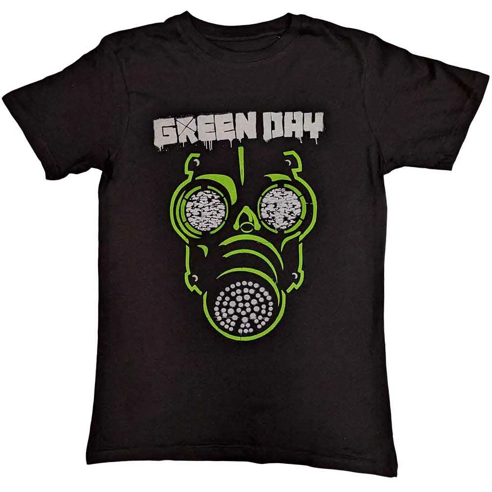 Green Day Unisex T-Shirt: Green Mask (Black) sold by Paradiso Clothing