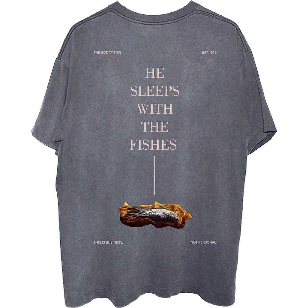 The Godfather Unisex T-Shirt: Sleeps With The Fishes (Charcoal Grey) (Back Print) sold by Paradiso Clothing