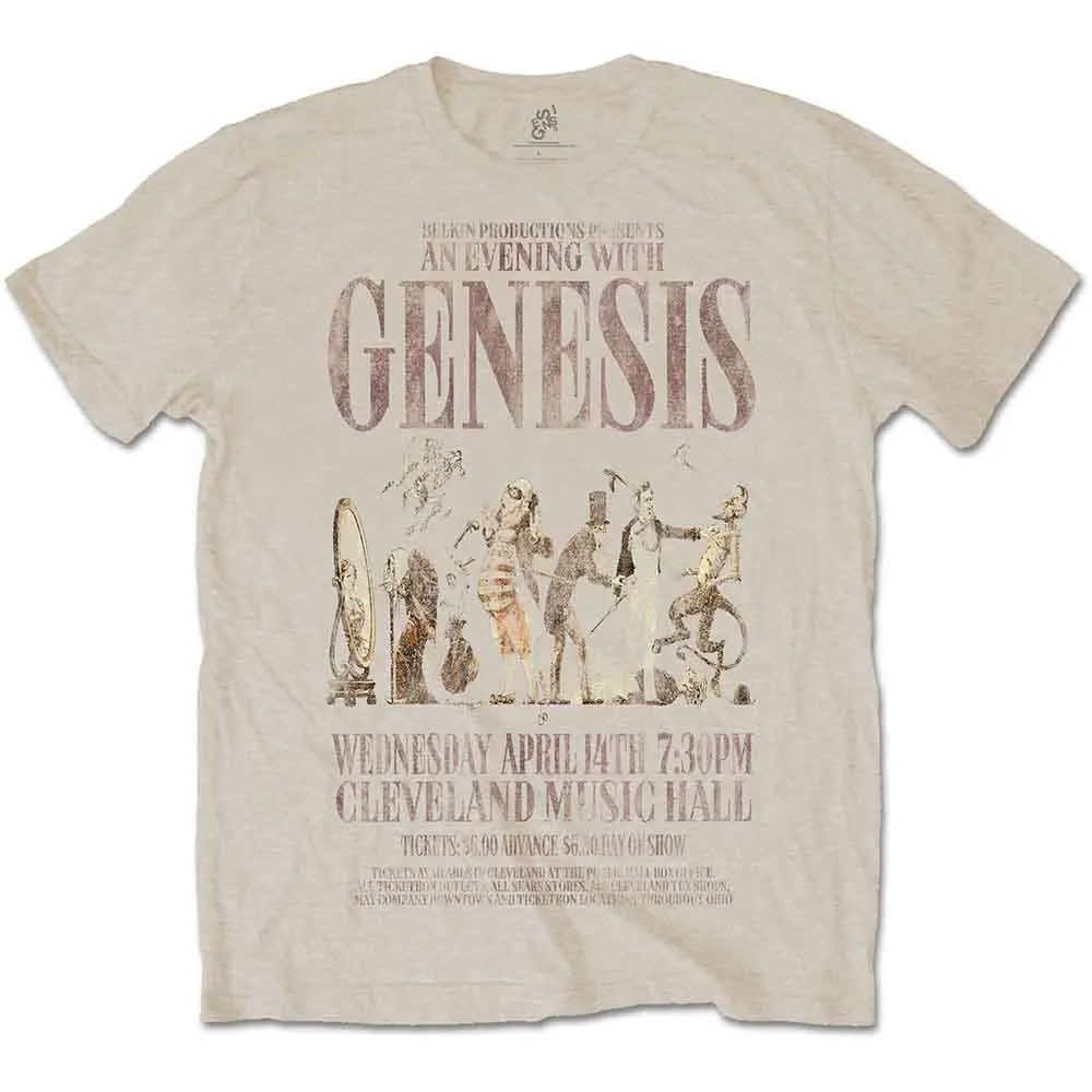 Genesis Unisex T-Shirt: An Evening With (Sand) sold by Paradiso Clothing