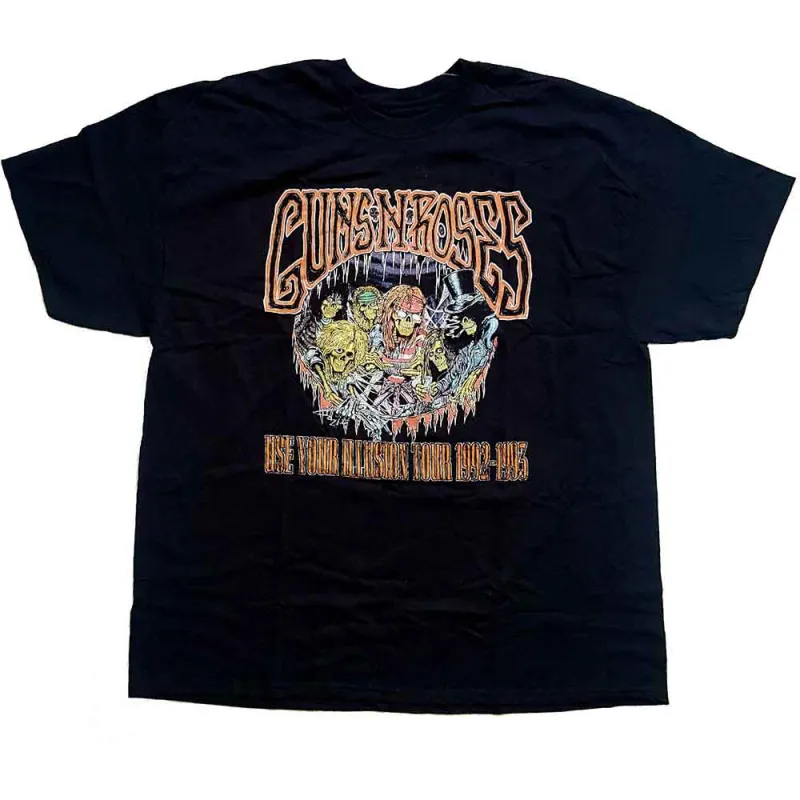 Guns N' Roses Unisex T-Shirt: Illusion Monsters (Black) made by Paradiso Clothing
