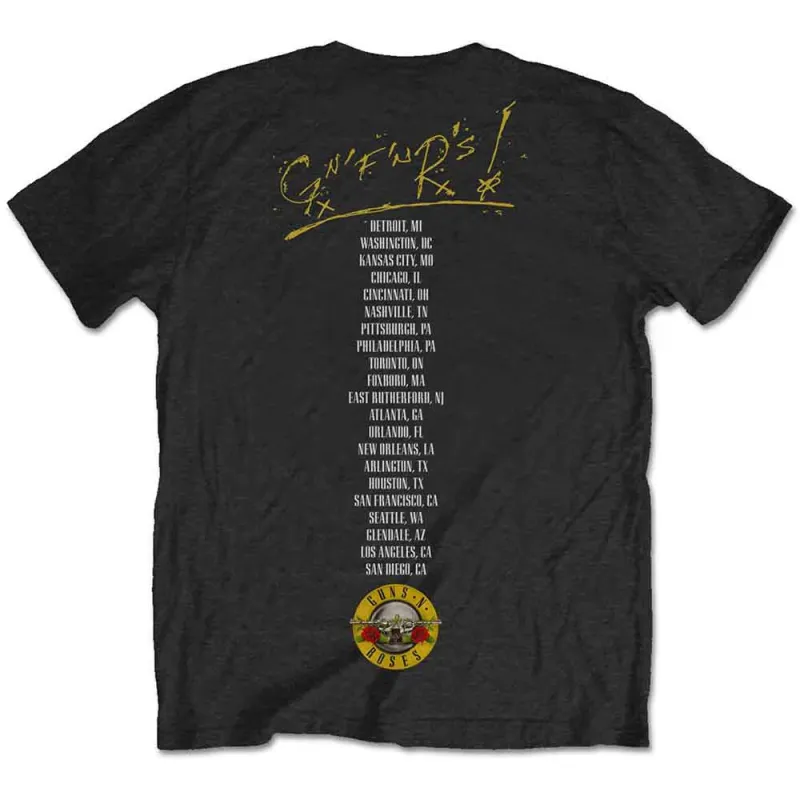 Guns N' Roses Unisex T-Shirt: Not in this Lifetime Tour (Black) (Back Print) made by Paradiso Clothing