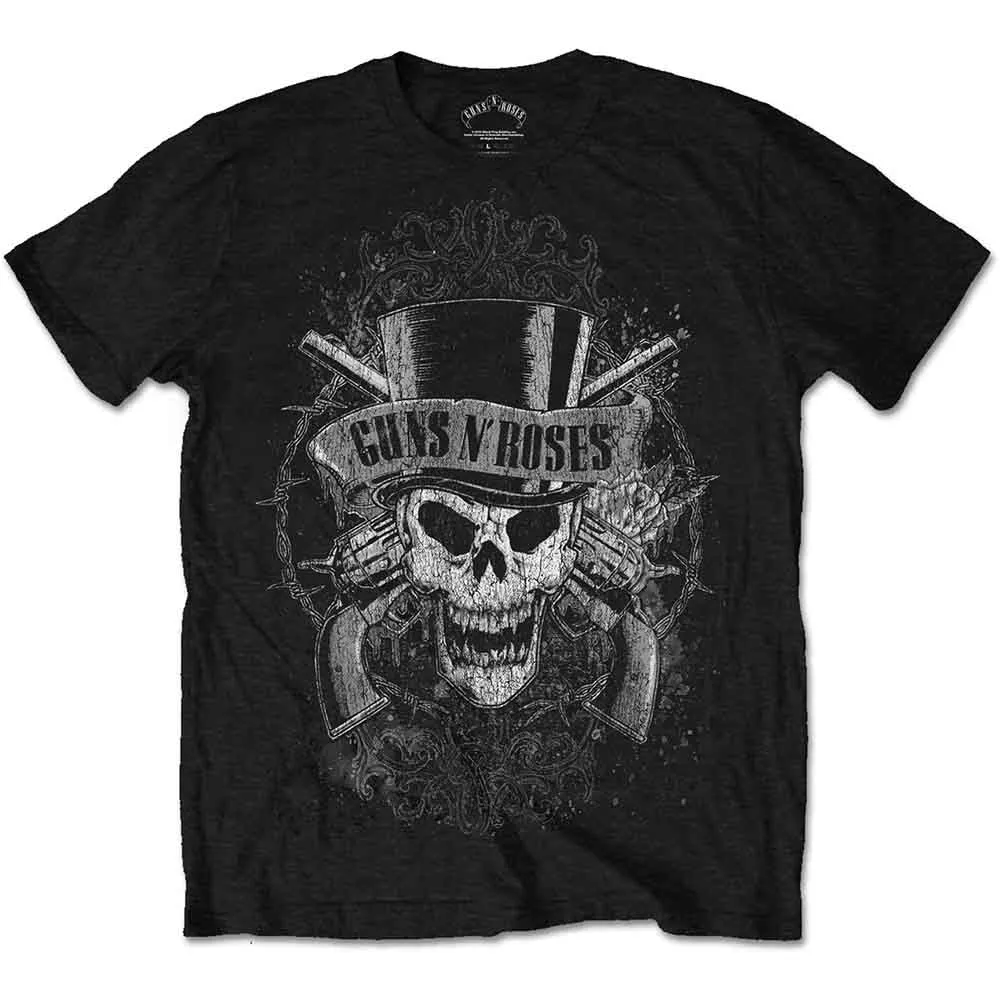 Guns N' Roses Unisex T-Shirt: Faded Skull (Black) sold by Paradiso Clothing