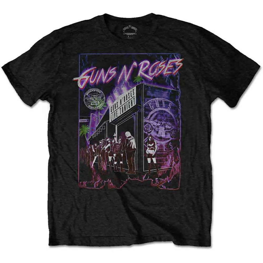 Guns N' Roses Unisex T-Shirt: Sunset Boulevard (Black) sold by Paradiso Clothing