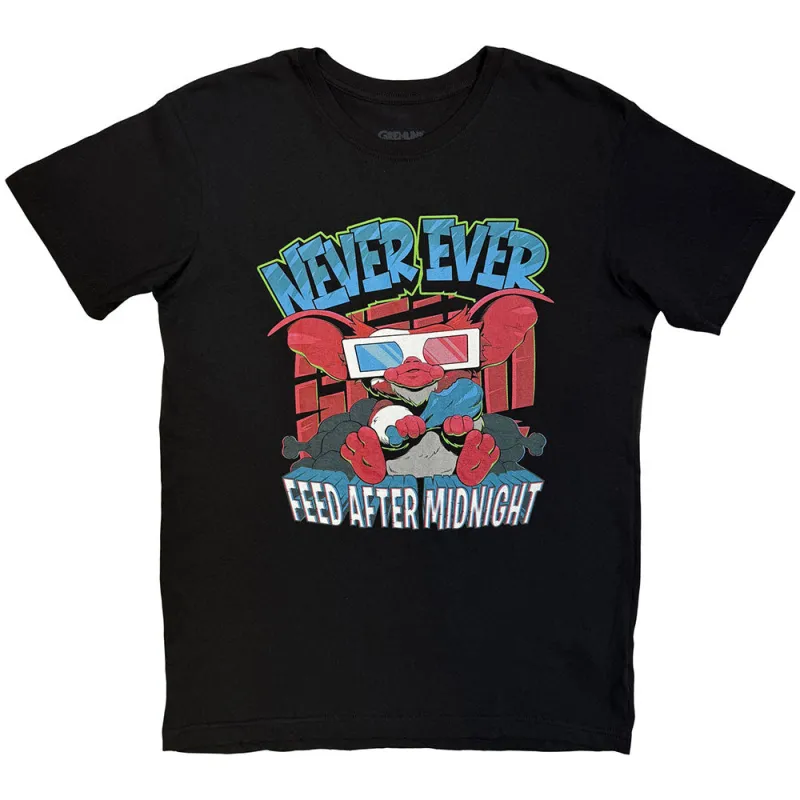 Gremlins Unisex T-Shirt: Never Ever Feed After Midnight (Black) made by Paradiso Clothing