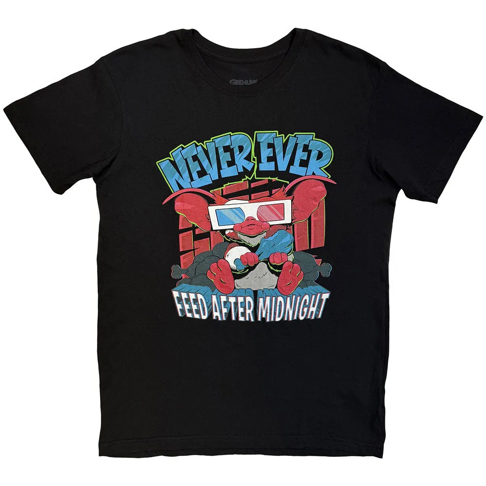 Gremlins Unisex T-Shirt: Never Ever Feed After Midnight (Black) sold by Paradiso Clothing