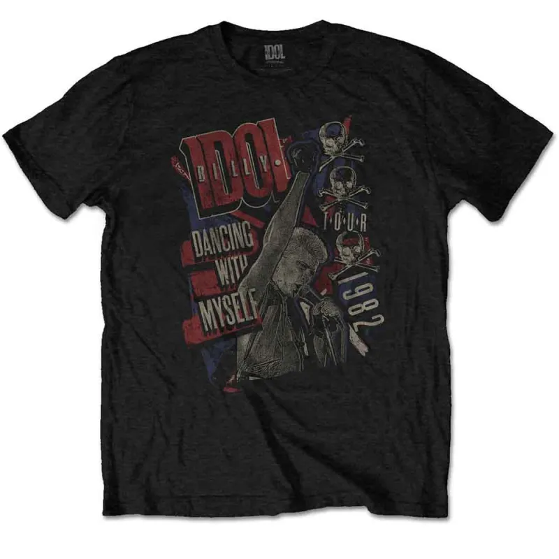 Billy Idol Unisex T-Shirt: Dancing with Myself (Black) made by Paradiso Clothing