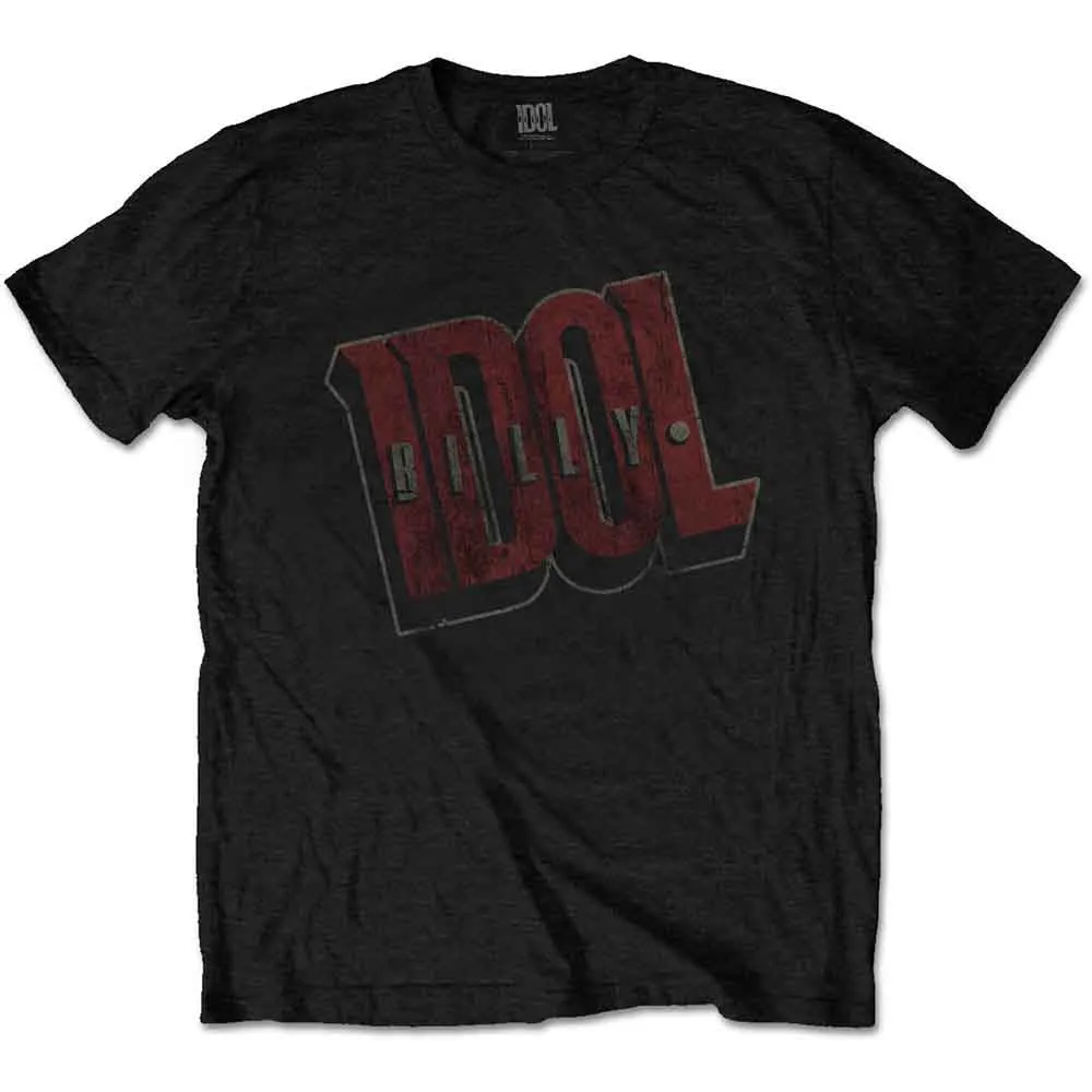 Billy Idol Unisex T-Shirt: Vintage Logo (Black) sold by Paradiso Clothing