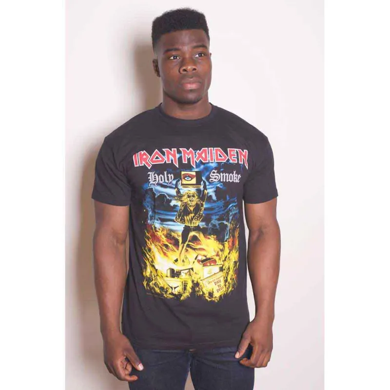 Iron Maiden Unisex T-Shirt: Holy Smoke (Black) made by Paradiso Clothing