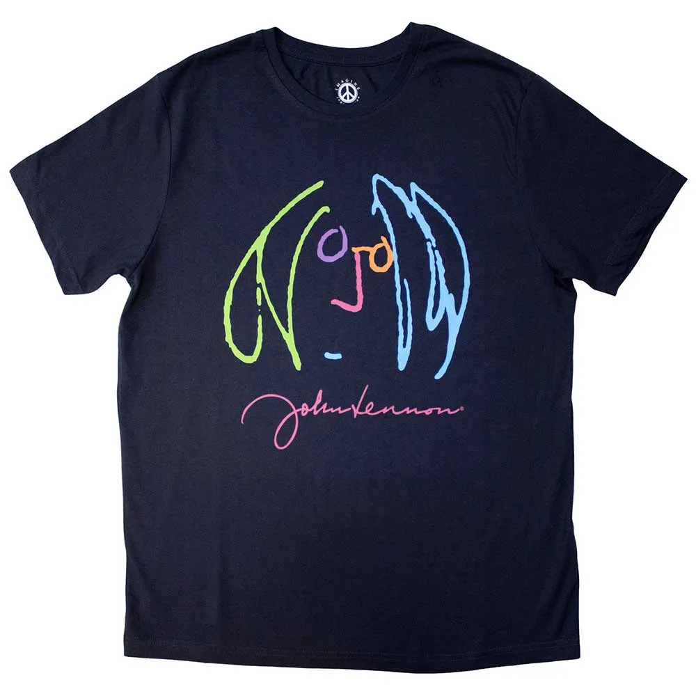 John Lennon Unisex T-Shirt: Self Portrait Full Colour (Navy Blue) sold by Paradiso Clothing