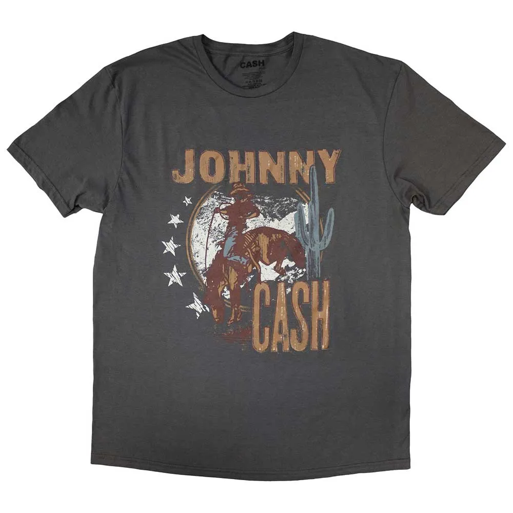Johnny Cash Unisex T-Shirt: Cowboy (Charcoal Grey) sold by Paradiso Clothing