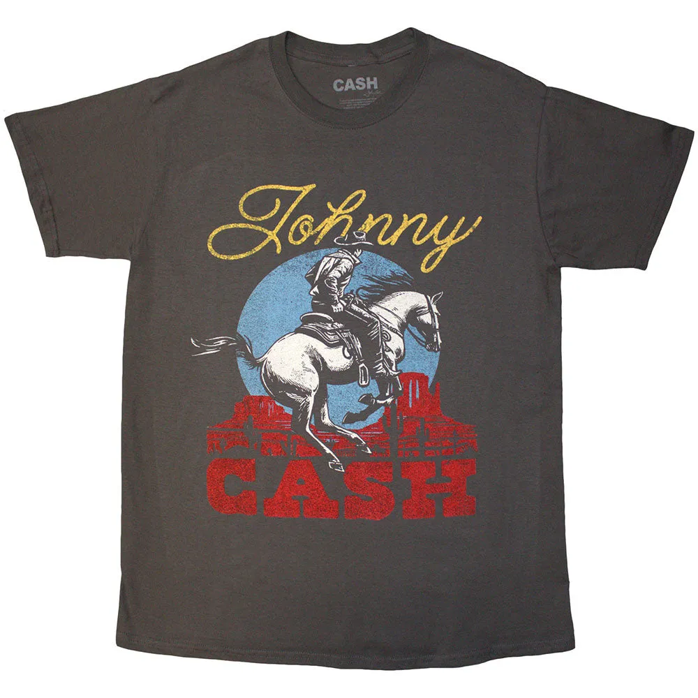 Johnny Cash Unisex T-Shirt: Gallop (Charcoal Grey) sold by Paradiso Clothing