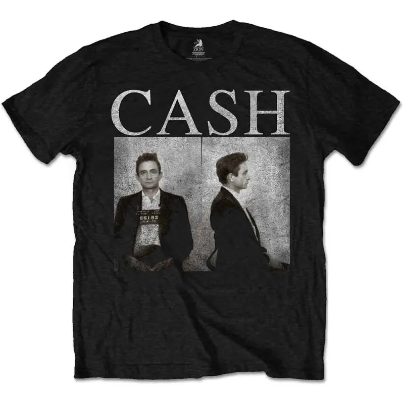 Johnny Cash Distressed Mug Shot T Shirt sold by Paradiso Clothing