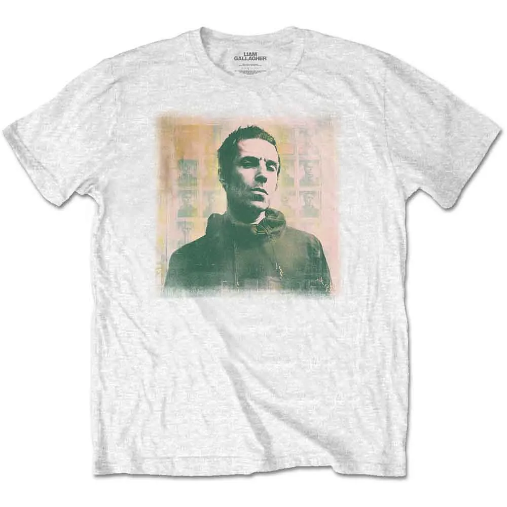 Liam Gallagher Unisex T-Shirt: Monochrome (White) sold by Paradiso Clothing