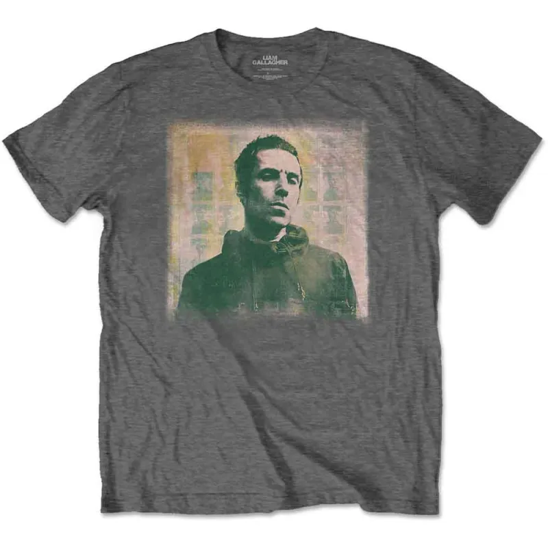 Liam Gallagher Unisex T-Shirt: Monochrome (Charcoal Grey) made by Paradiso Clothing