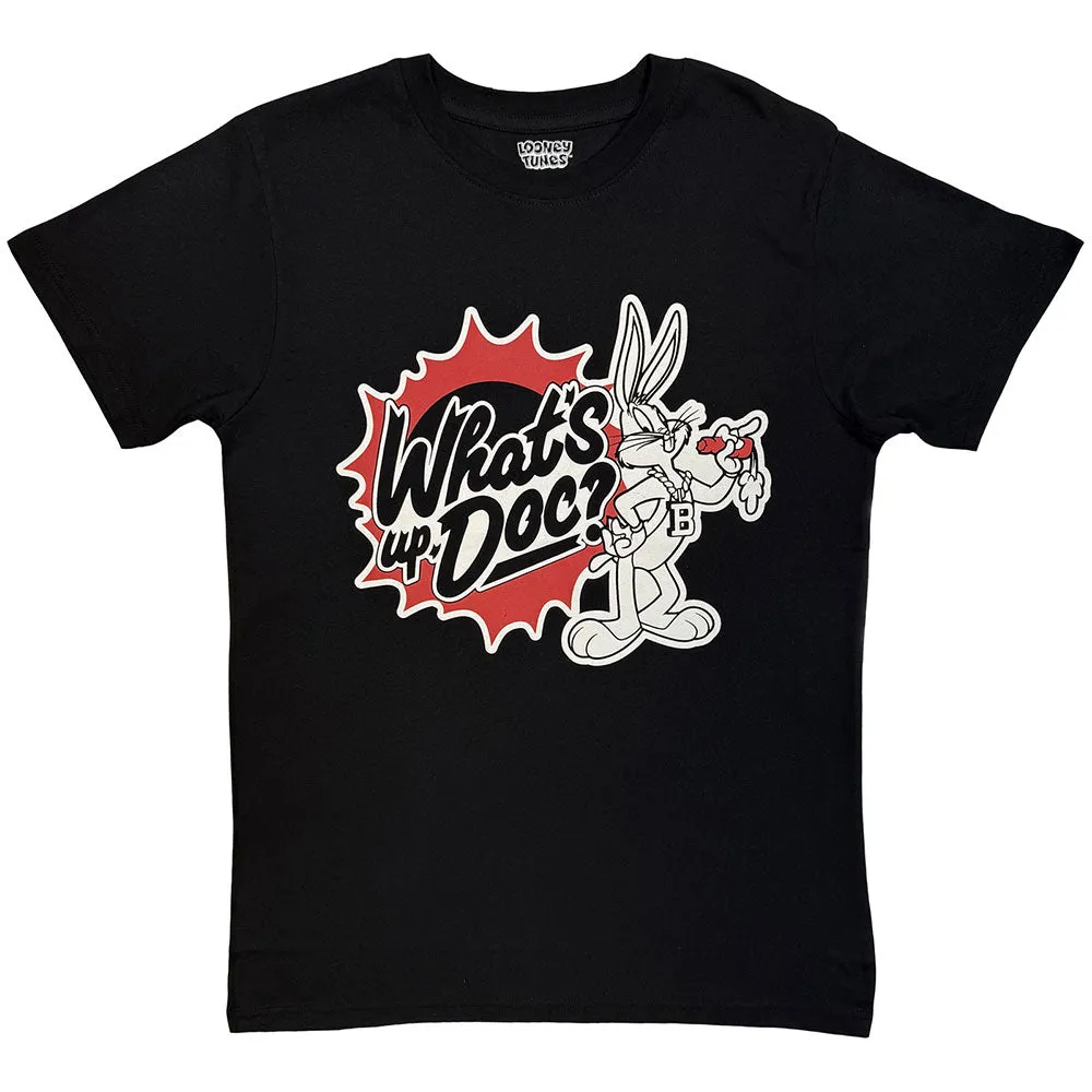 Looney Tunes Unisex T-Shirt: What's Up, Doc? 2.0 (Black) sold by Paradiso Clothing