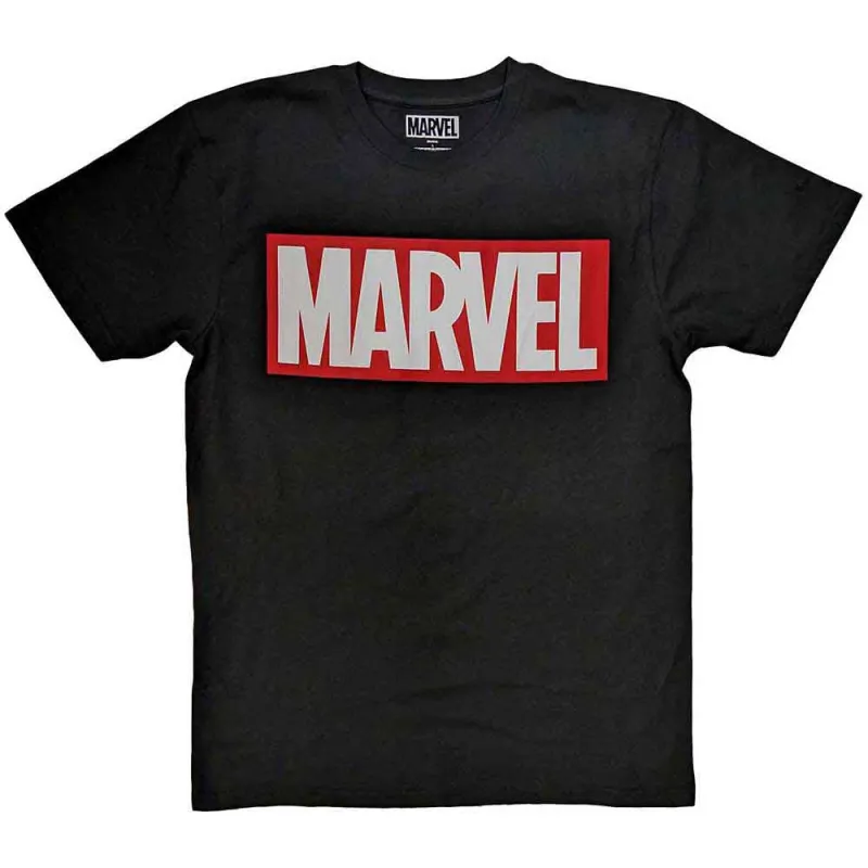 Marvel Comics Unisex T-Shirt: Box Logo (Black) sold by Paradiso Clothing